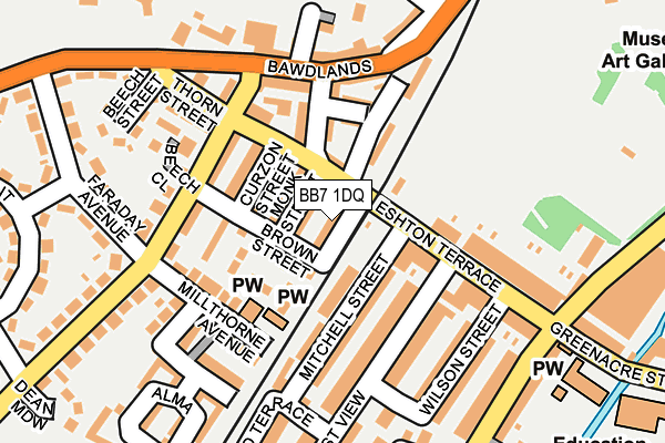 BB7 1DQ map - OS OpenMap – Local (Ordnance Survey)