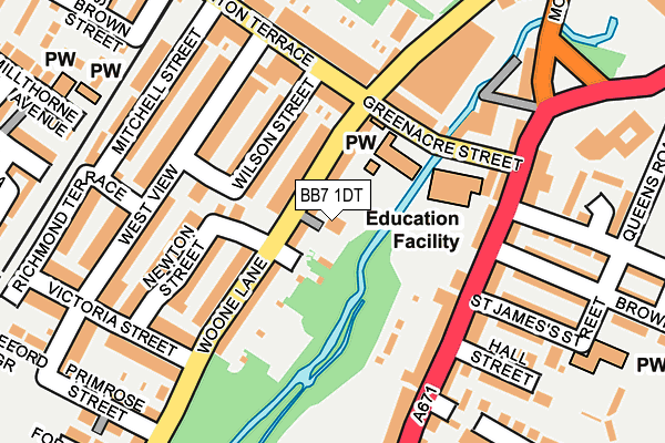 BB7 1DT map - OS OpenMap – Local (Ordnance Survey)