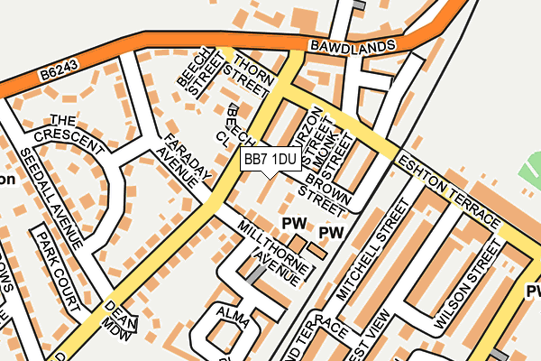 BB7 1DU map - OS OpenMap – Local (Ordnance Survey)