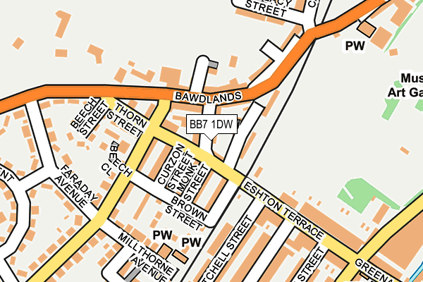 BB7 1DW map - OS OpenMap – Local (Ordnance Survey)