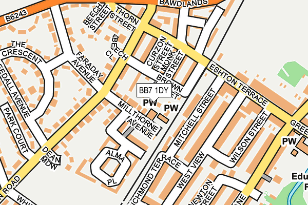 BB7 1DY map - OS OpenMap – Local (Ordnance Survey)