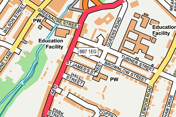 BB7 1EG map - OS OpenMap – Local (Ordnance Survey)