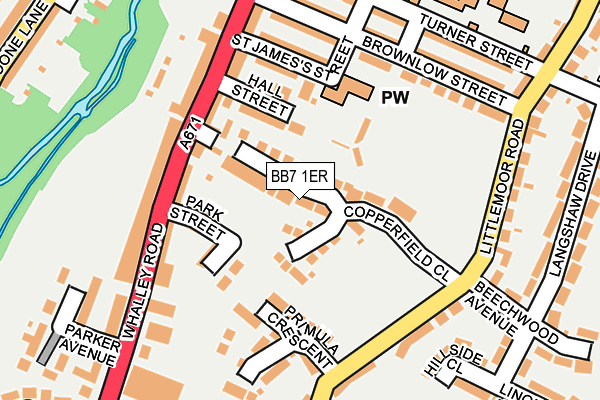 BB7 1ER map - OS OpenMap – Local (Ordnance Survey)