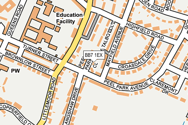 BB7 1EX map - OS OpenMap – Local (Ordnance Survey)