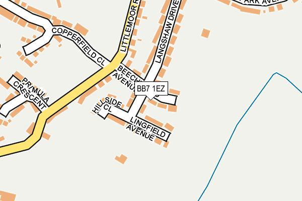 BB7 1EZ map - OS OpenMap – Local (Ordnance Survey)