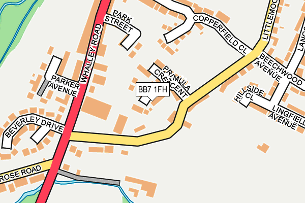 BB7 1FH map - OS OpenMap – Local (Ordnance Survey)