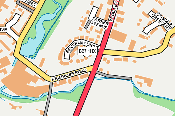 BB7 1HX map - OS OpenMap – Local (Ordnance Survey)