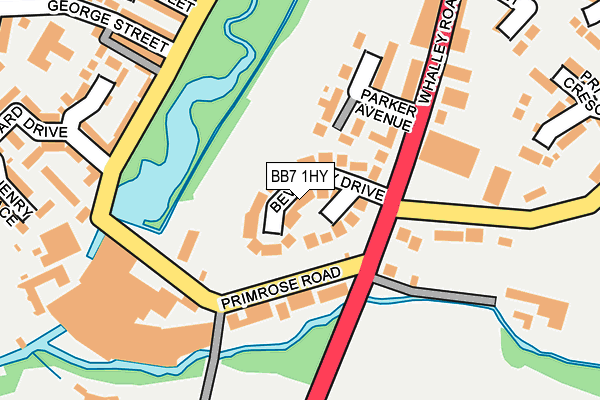 BB7 1HY map - OS OpenMap – Local (Ordnance Survey)
