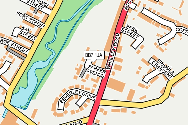 BB7 1JA map - OS OpenMap – Local (Ordnance Survey)