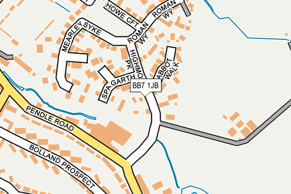 BB7 1JB map - OS OpenMap – Local (Ordnance Survey)