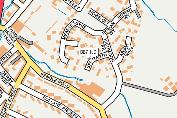 BB7 1JD map - OS OpenMap – Local (Ordnance Survey)