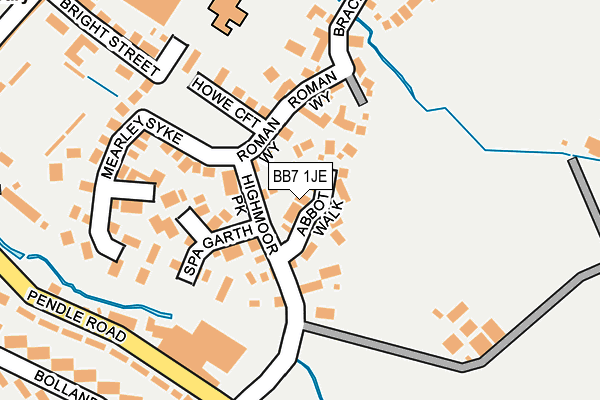 BB7 1JE map - OS OpenMap – Local (Ordnance Survey)