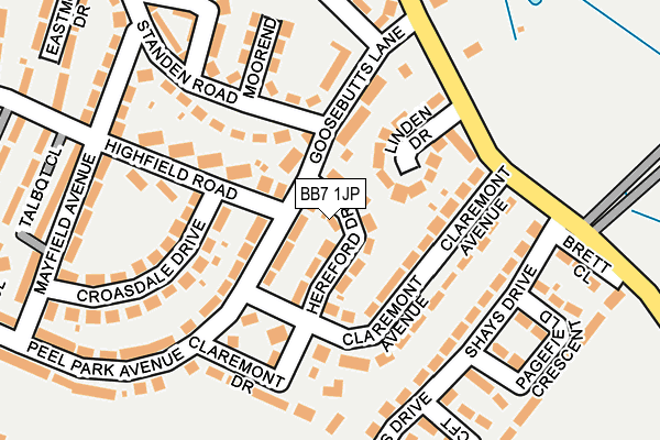 BB7 1JP map - OS OpenMap – Local (Ordnance Survey)