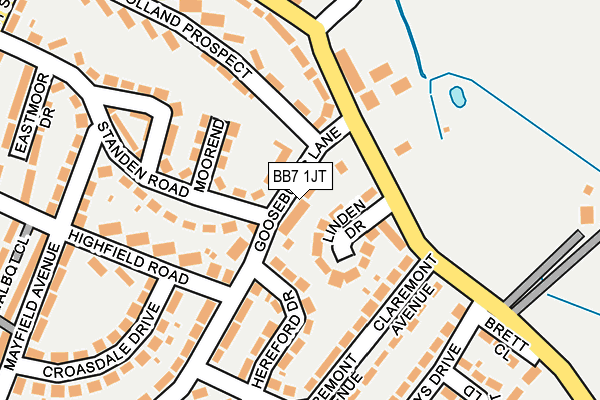 BB7 1JT map - OS OpenMap – Local (Ordnance Survey)