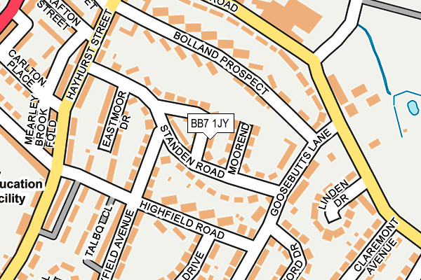 BB7 1JY map - OS OpenMap – Local (Ordnance Survey)