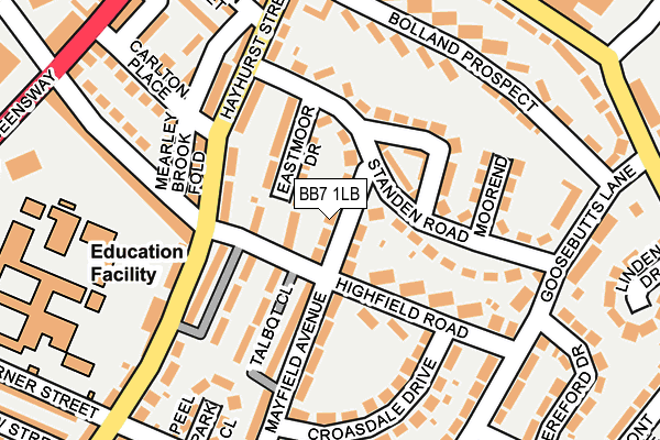 BB7 1LB map - OS OpenMap – Local (Ordnance Survey)