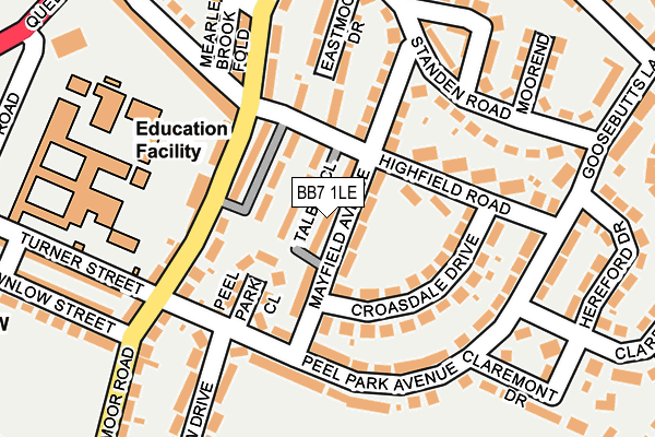 BB7 1LE map - OS OpenMap – Local (Ordnance Survey)