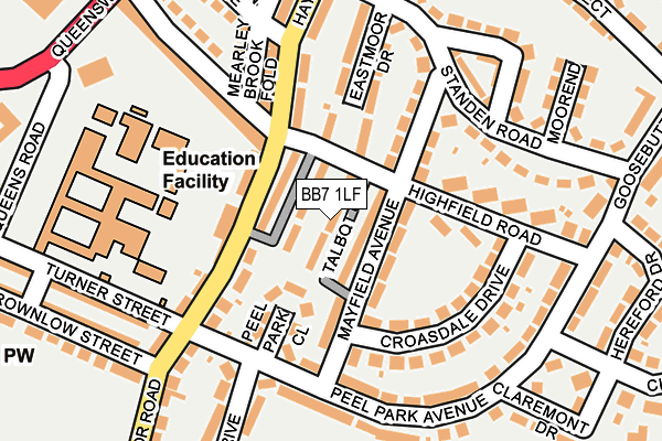 BB7 1LF map - OS OpenMap – Local (Ordnance Survey)