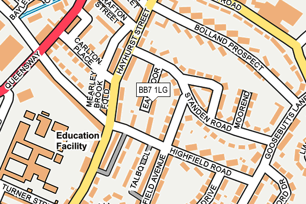 BB7 1LG map - OS OpenMap – Local (Ordnance Survey)
