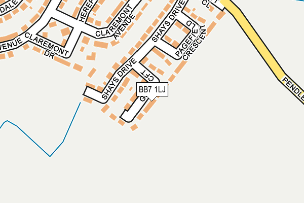 BB7 1LJ map - OS OpenMap – Local (Ordnance Survey)