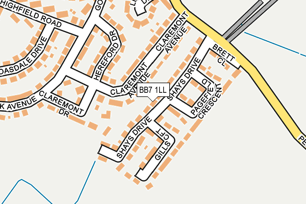 BB7 1LL map - OS OpenMap – Local (Ordnance Survey)