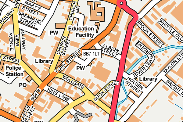BB7 1LT map - OS OpenMap – Local (Ordnance Survey)