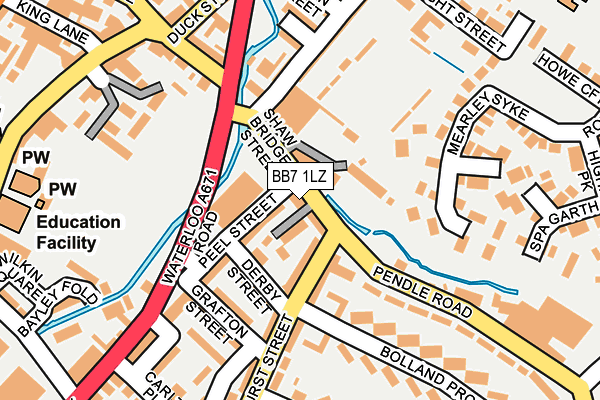 BB7 1LZ map - OS OpenMap – Local (Ordnance Survey)