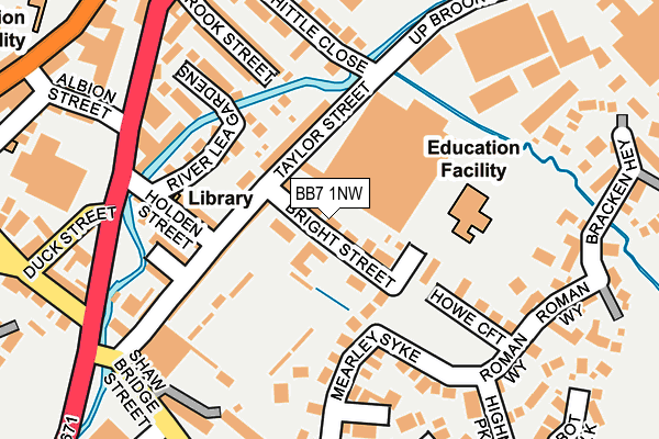 BB7 1NW map - OS OpenMap – Local (Ordnance Survey)