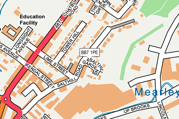 BB7 1PE map - OS OpenMap – Local (Ordnance Survey)
