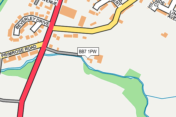 BB7 1PW map - OS OpenMap – Local (Ordnance Survey)