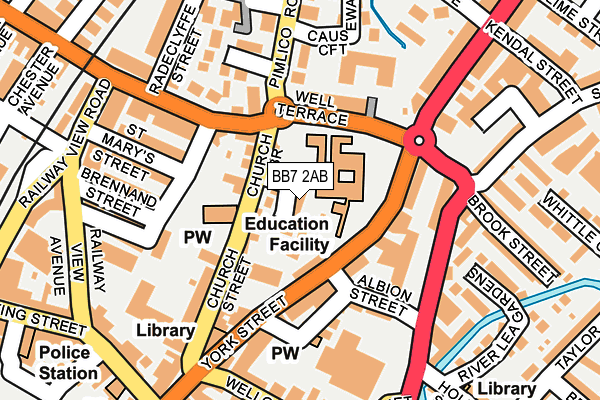 BB7 2AB map - OS OpenMap – Local (Ordnance Survey)