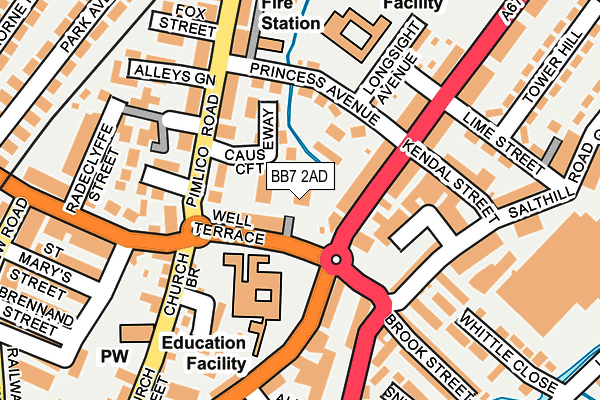 BB7 2AD map - OS OpenMap – Local (Ordnance Survey)
