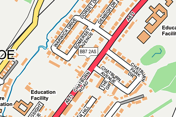 BB7 2AS map - OS OpenMap – Local (Ordnance Survey)