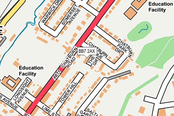BB7 2AX map - OS OpenMap – Local (Ordnance Survey)