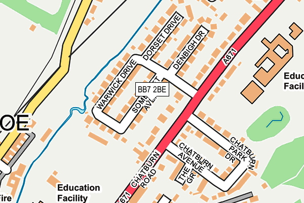 BB7 2BE map - OS OpenMap – Local (Ordnance Survey)