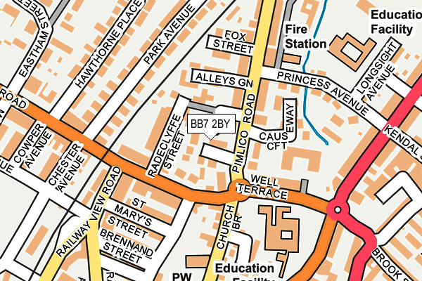 BB7 2BY map - OS OpenMap – Local (Ordnance Survey)