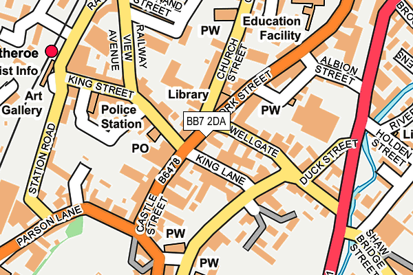 BB7 2DA map - OS OpenMap – Local (Ordnance Survey)