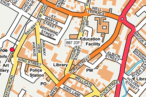 BB7 2DF map - OS OpenMap – Local (Ordnance Survey)