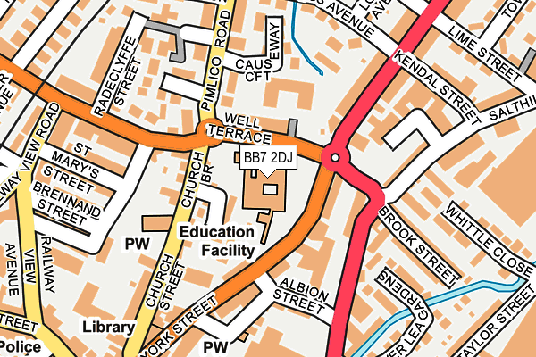 BB7 2DJ map - OS OpenMap – Local (Ordnance Survey)