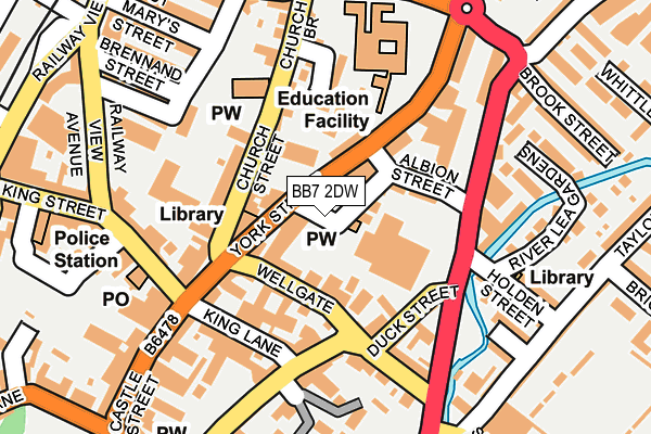 BB7 2DW map - OS OpenMap – Local (Ordnance Survey)