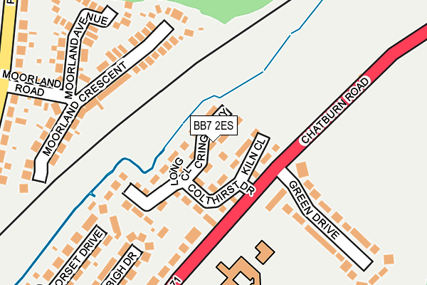 BB7 2ES map - OS OpenMap – Local (Ordnance Survey)