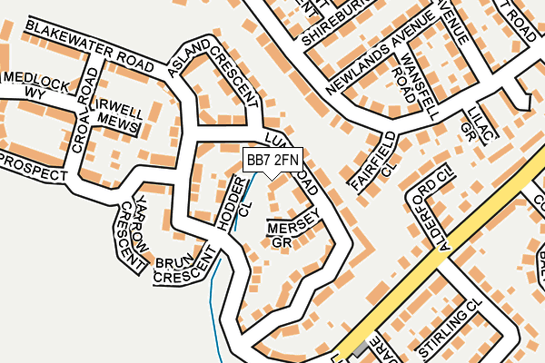 BB7 2FN map - OS OpenMap – Local (Ordnance Survey)
