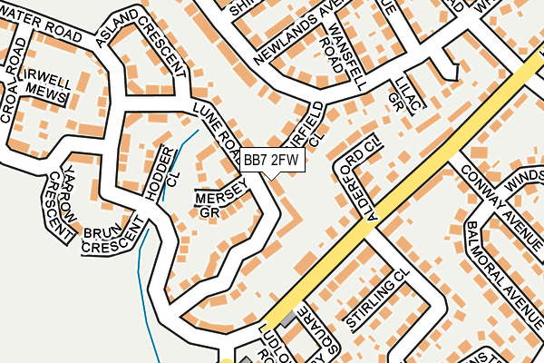 BB7 2FW map - OS OpenMap – Local (Ordnance Survey)