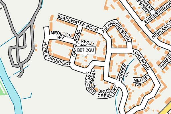 BB7 2GU map - OS OpenMap – Local (Ordnance Survey)
