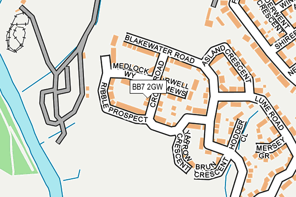 BB7 2GW map - OS OpenMap – Local (Ordnance Survey)