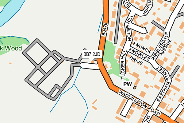 BB7 2JD map - OS OpenMap – Local (Ordnance Survey)