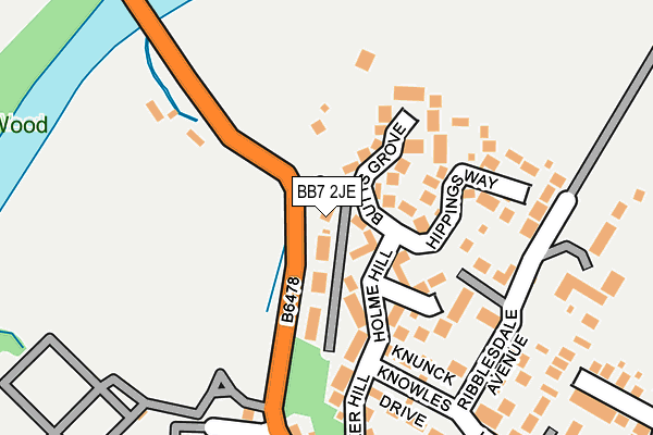 BB7 2JE map - OS OpenMap – Local (Ordnance Survey)