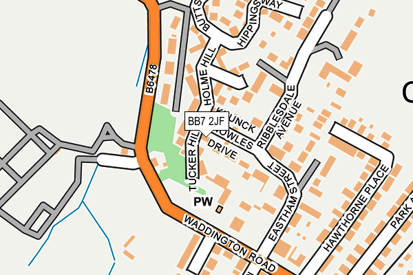 BB7 2JF map - OS OpenMap – Local (Ordnance Survey)