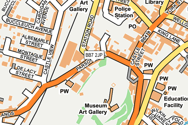 BB7 2JP map - OS OpenMap – Local (Ordnance Survey)
