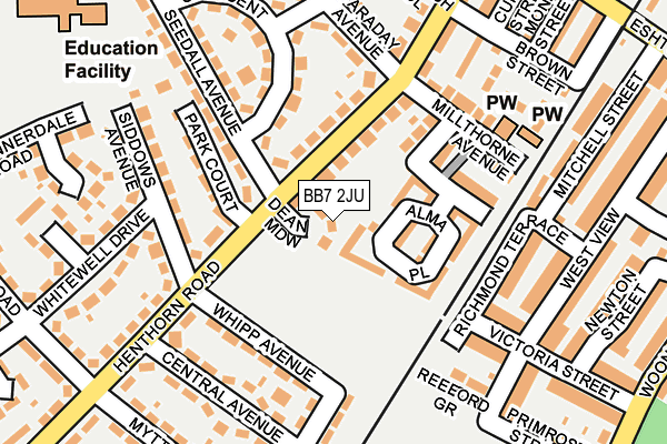 BB7 2JU map - OS OpenMap – Local (Ordnance Survey)